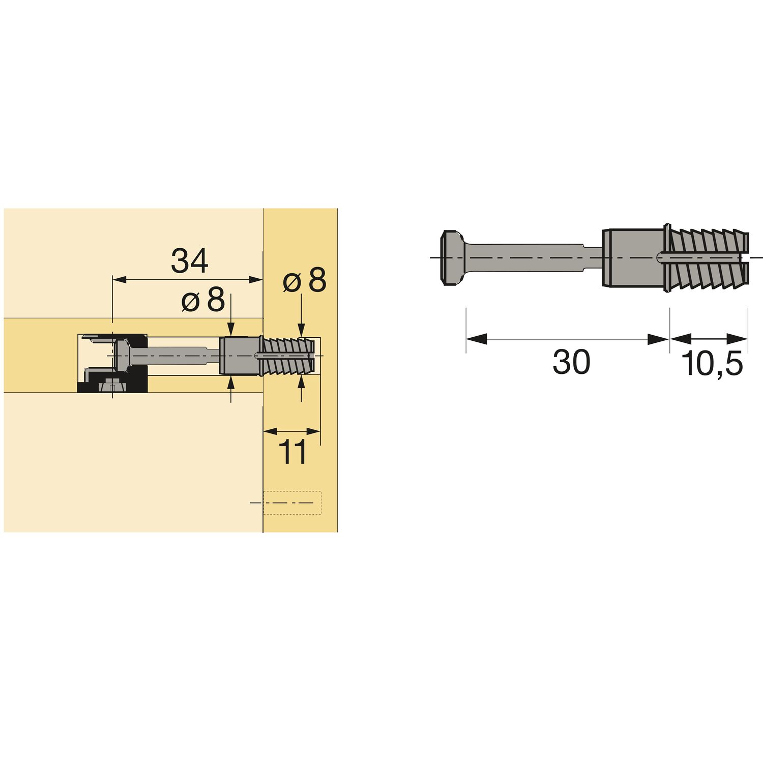 HETTICH Rastex Rapid S DU 325 cu diblu expandabil Ø 8mm, L 30mm - imagine 3