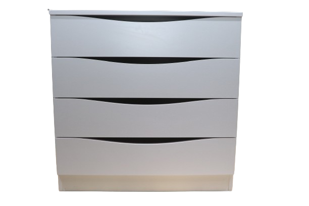 Comodă albă cu mânere frezate tip smile – 4 sertare încăpătoare, design modern, PAL melaminat 8681SM SMILE - imagine 2