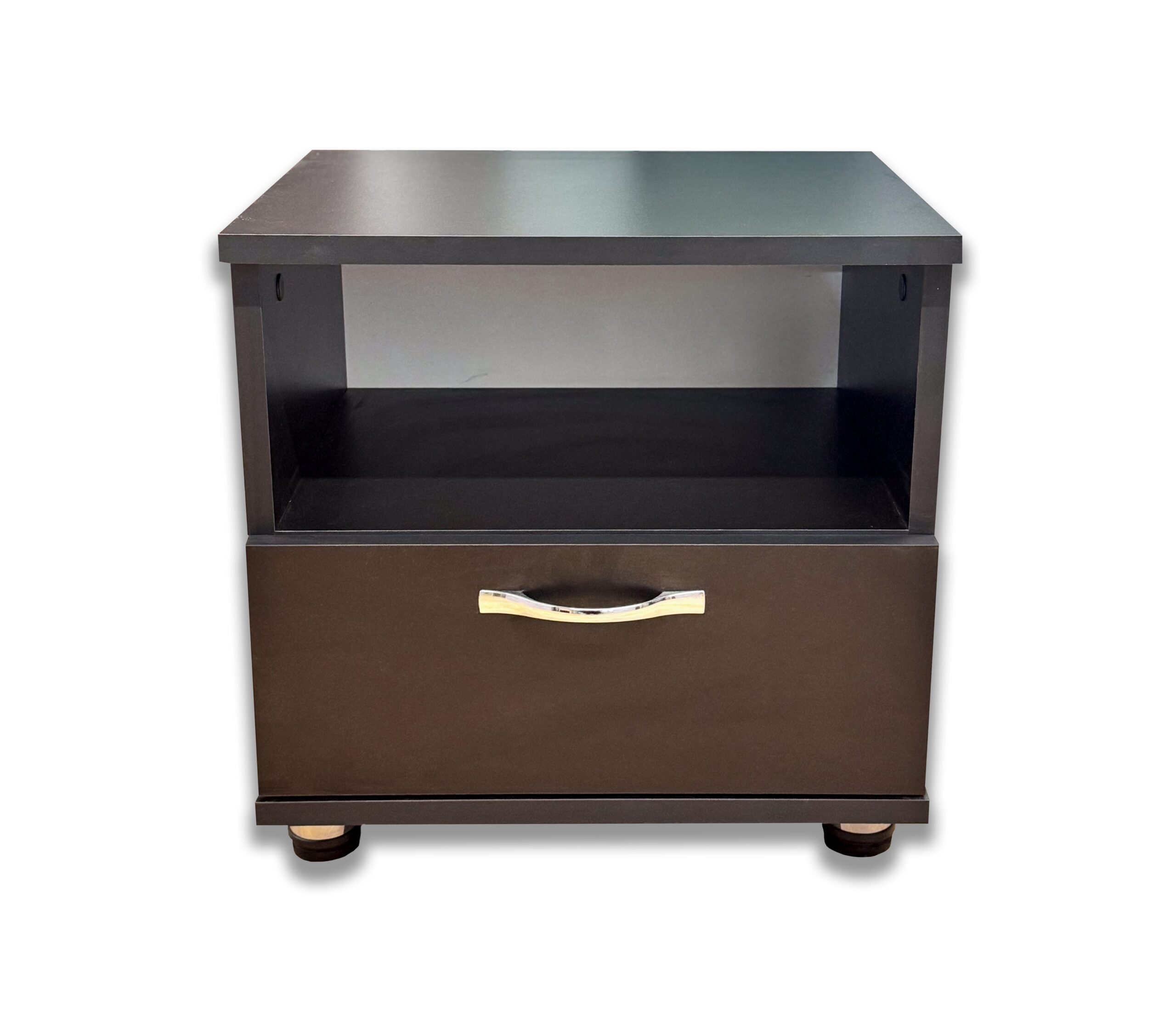 Noptieră Neagră cu Sertar și Raft – 190PE ME - imagine 3