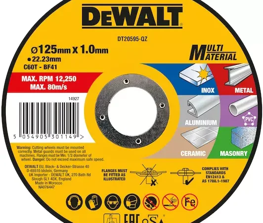 Disc abraziv DeWalt MultiMaterial 125mmx1.0mm DT20595-QZ