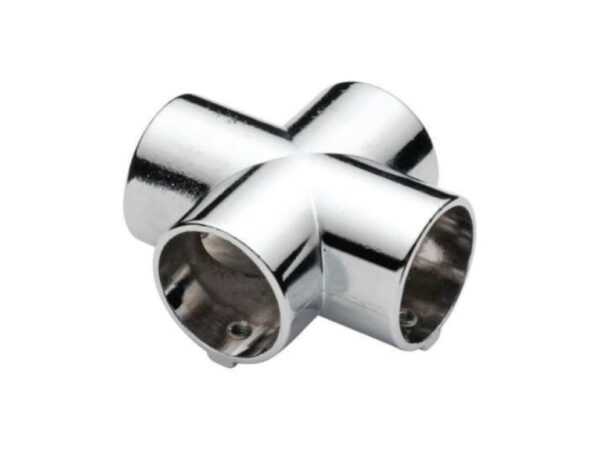 Connector for round pipe D25 mm shape X