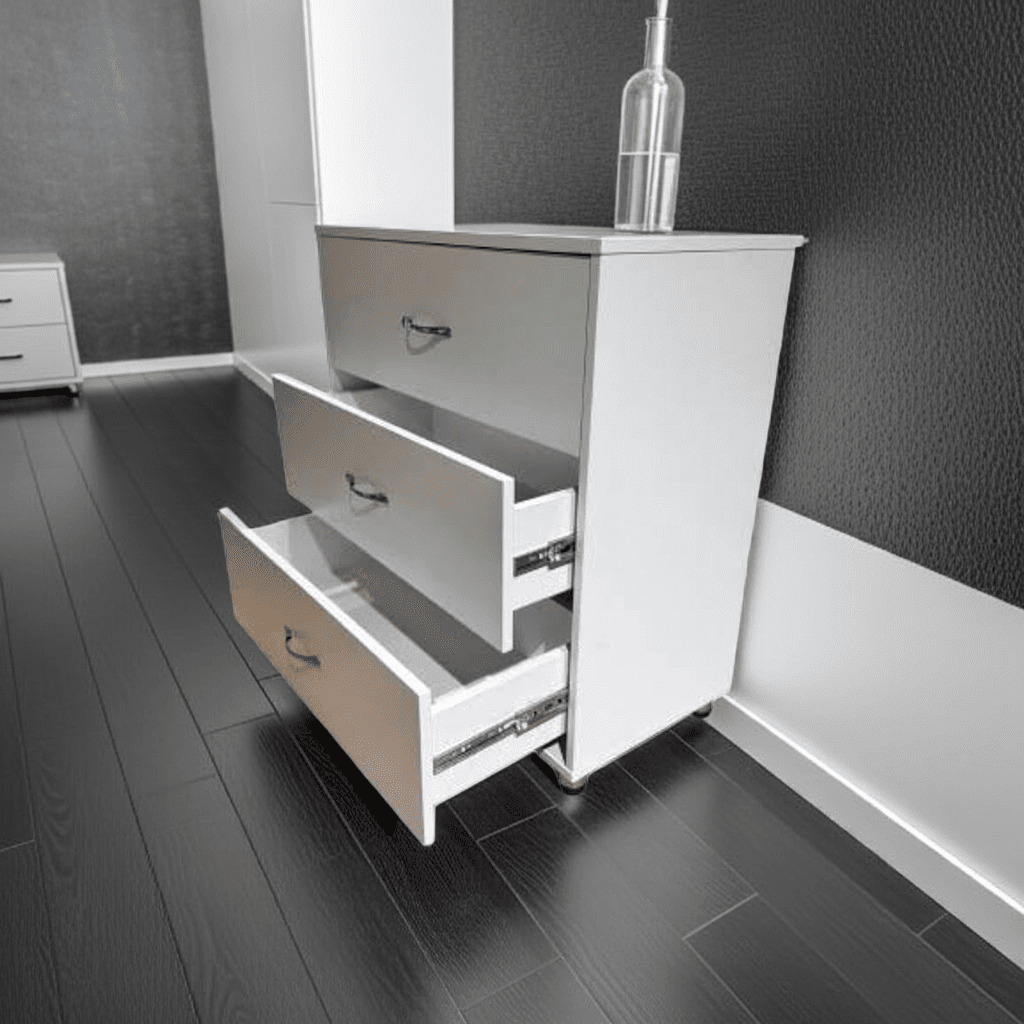 Comodă albă cu 3 sertare – model compact cu soft-close, 8681SM 3S/FI/ME/SOFT - imagine 2