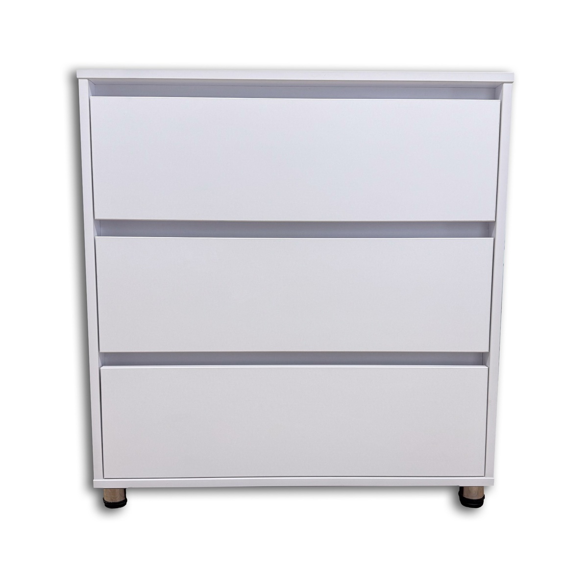 Comoda albă minimalistă cu 3 sertare – fără mânere, 3S/FI/FM - imagine 2