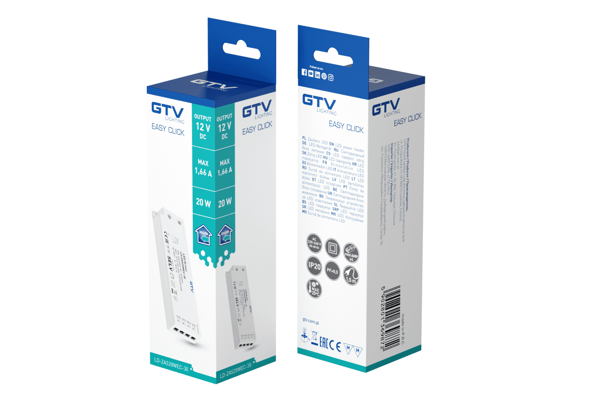 Transfomator GTV EASY Click 20W LD-ZAS20WEC-30 - imagine 3