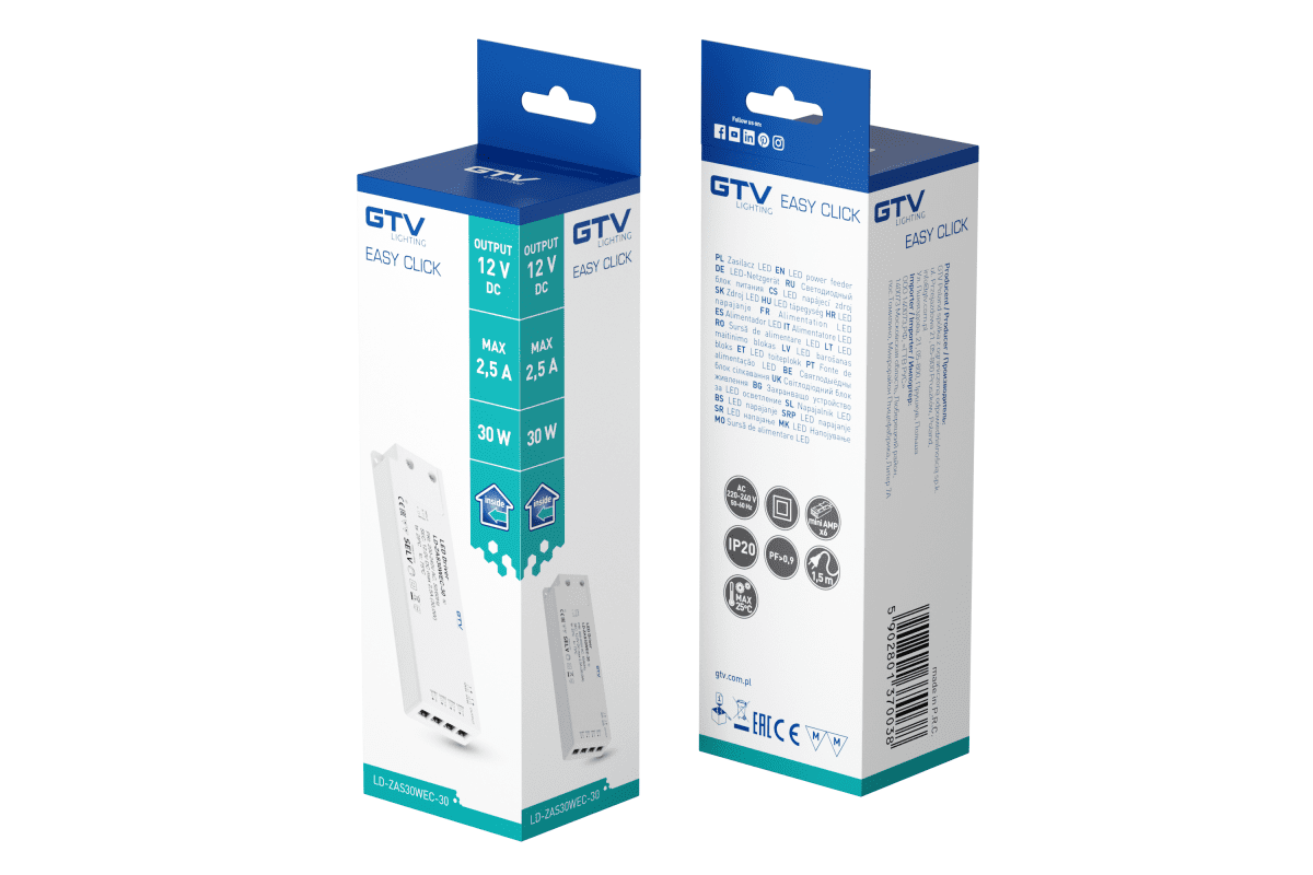 Transfomator GTV EASY Click 30W LD-ZAS30WEC-30 - imagine 3