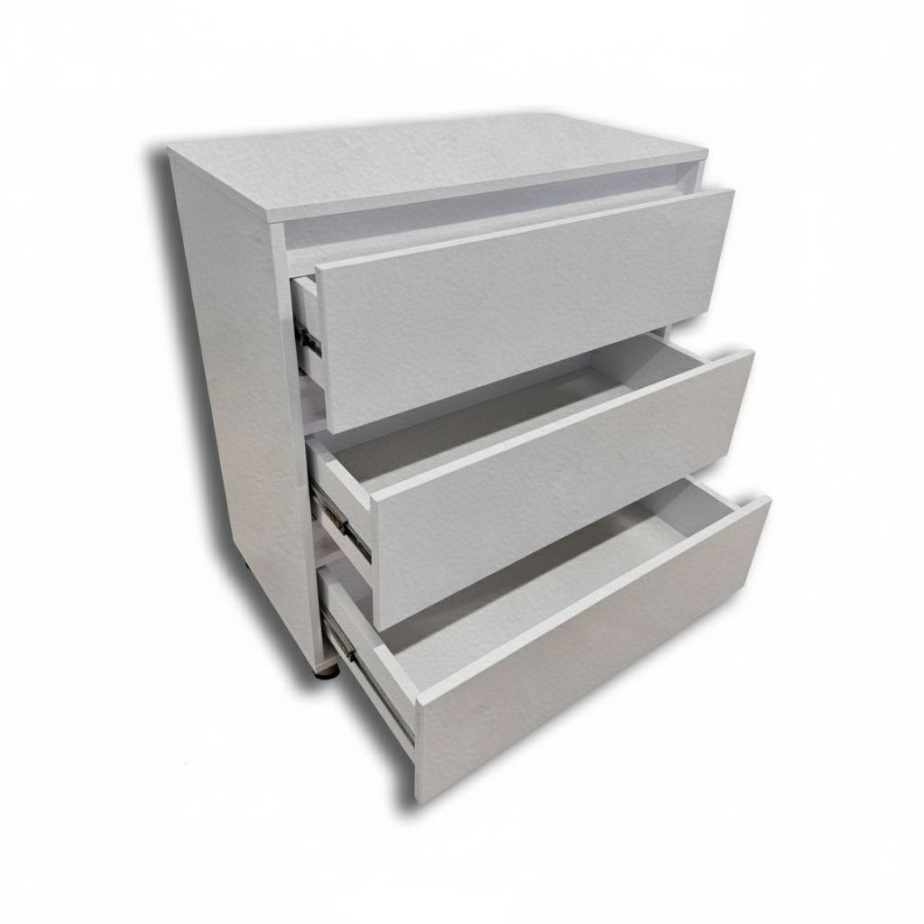 Comoda 3S/FI/FM U112PE gri deschis minimalistă cu 3 sertare – fără mânere