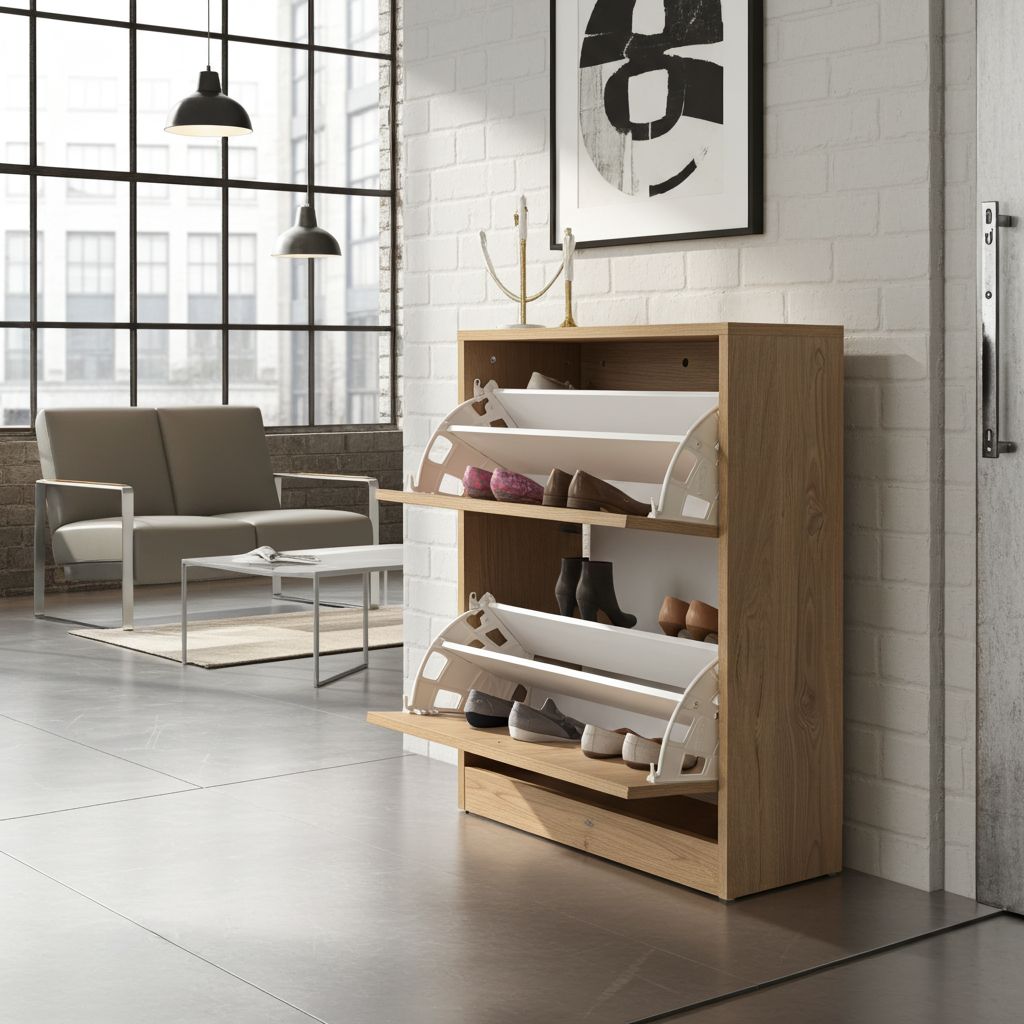 Oak shoe cabinet 28x60x90cm - Image 2