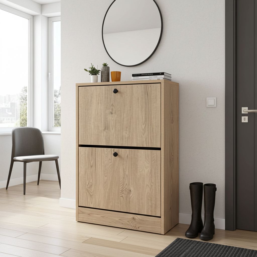 Oak shoe cabinet 28x60x90cm